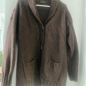 Eddie Bauer Brown Multicolor Wool Blend Fabric M/L tooth buttons